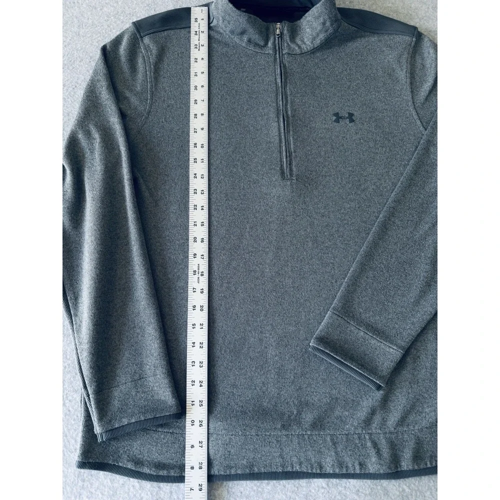 Under Armour Golf Mens 1/4 Zip Fleece Pullover‎ Sweater XL Loose Gray Cold Gear